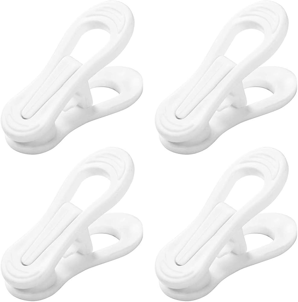 20 Pcs Multi-Purpose Clips for Hangers, White Clothes Hanger Clips, Standard Plastic Hanger | Amazon (US)