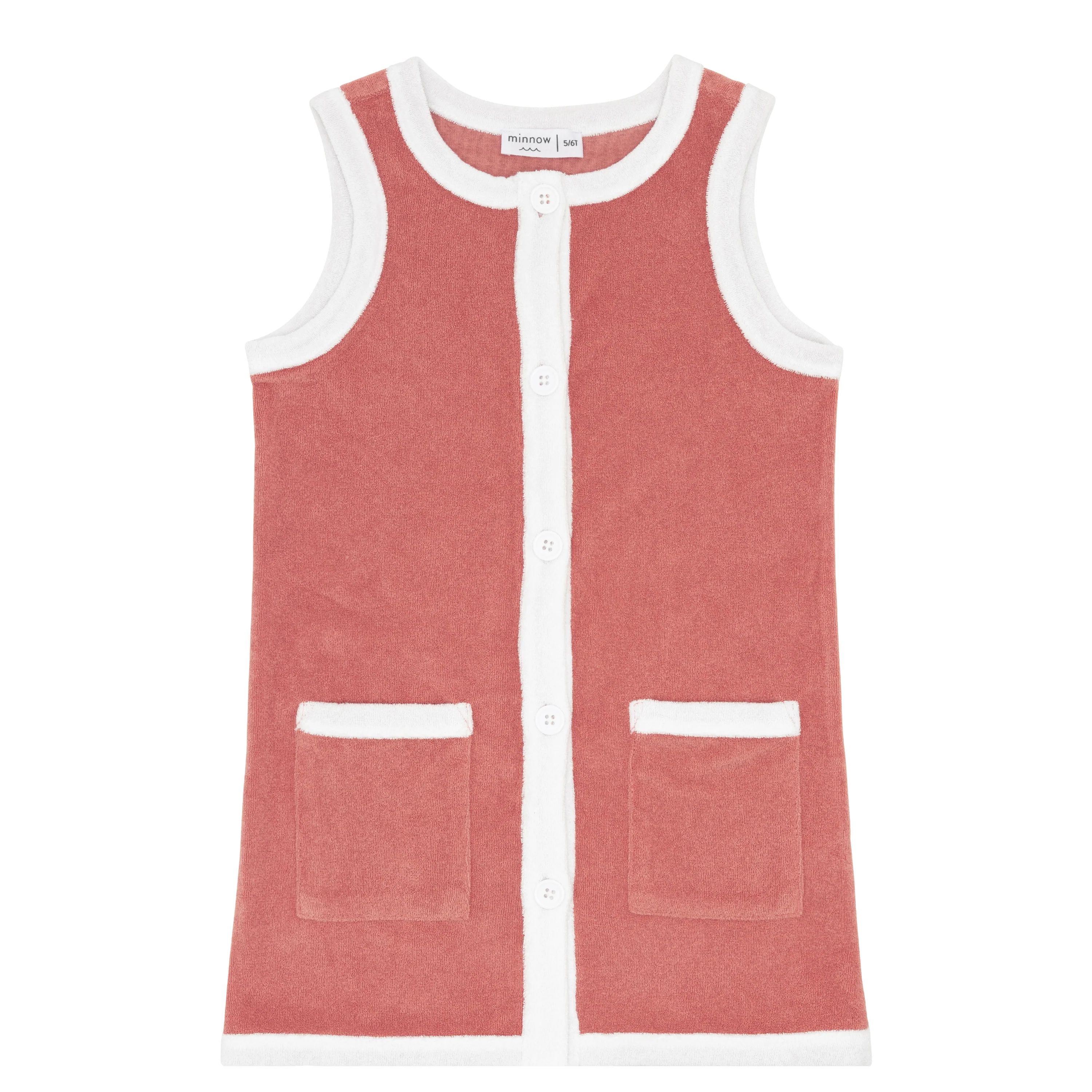girls east end red french terry dress | minnow
