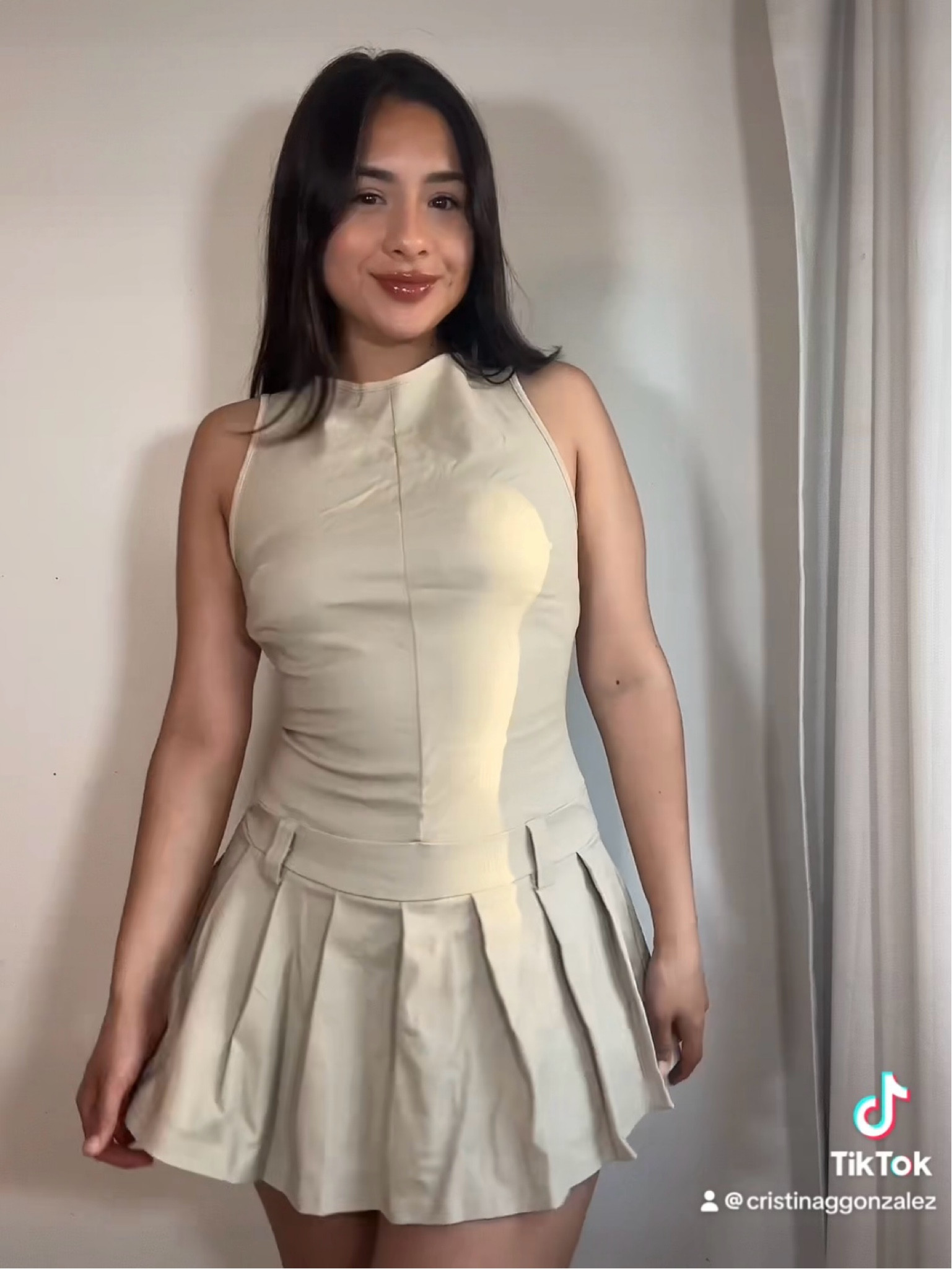  Nude Pleated Mini Dress

#LTKStyleTip #LTKFindsUnder50