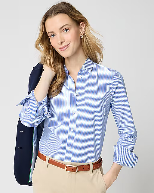 Button-up cotton poplin shirt in signature fit | J.Crew Factory