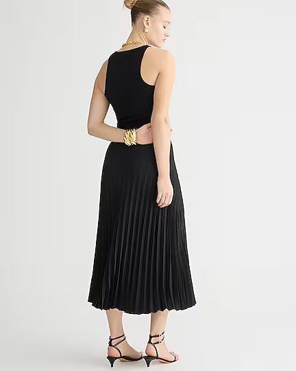 Pleated pull-on midi skirt | J.Crew US