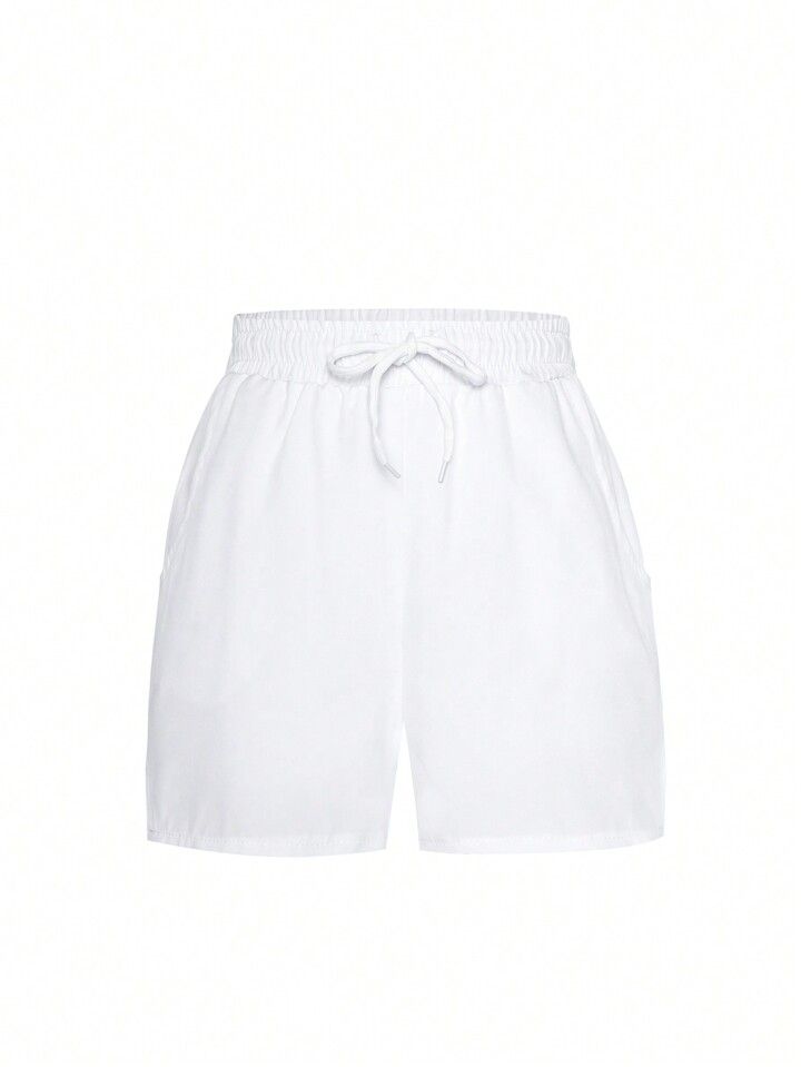 Solid Color Drawstring Waist Shorts For Tween Boys | SHEIN