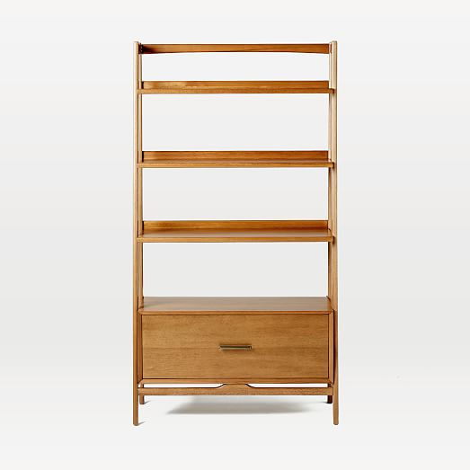 Mid-Century Bookshelf w/ Drawer (38") | West Elm (US)