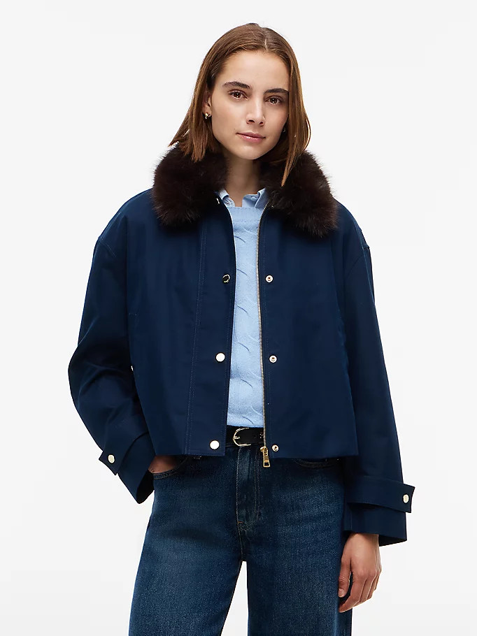 Faux Fur Collar Oversized Bomber Jacket | Tommy Hilfiger UK