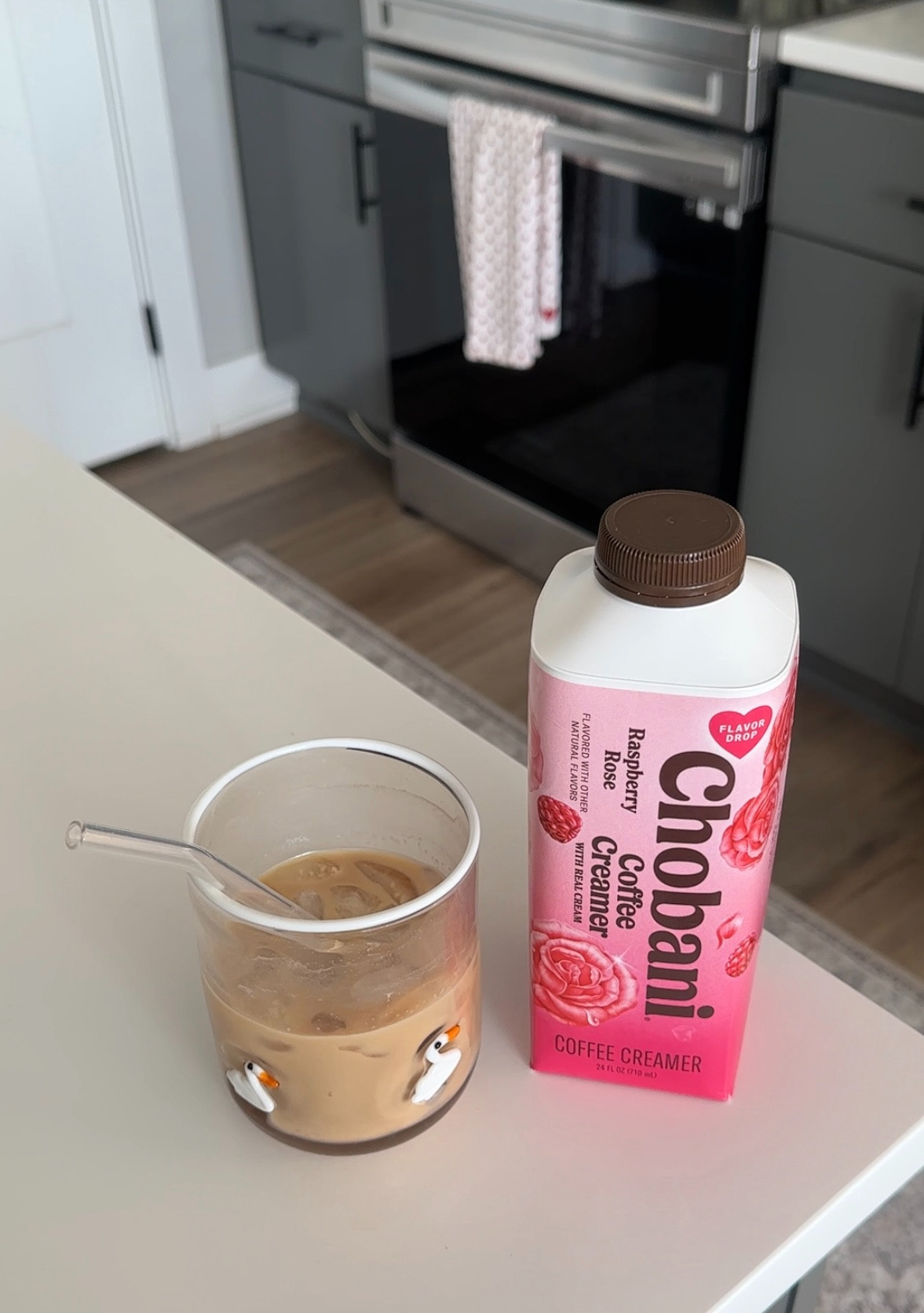 #ad Chobani Raspberry Rose creamer available at Target through 2/14! #ad #icedcoffee #coffeereview #chobanicreamer #targetpartner #target @chobani @target 

 
