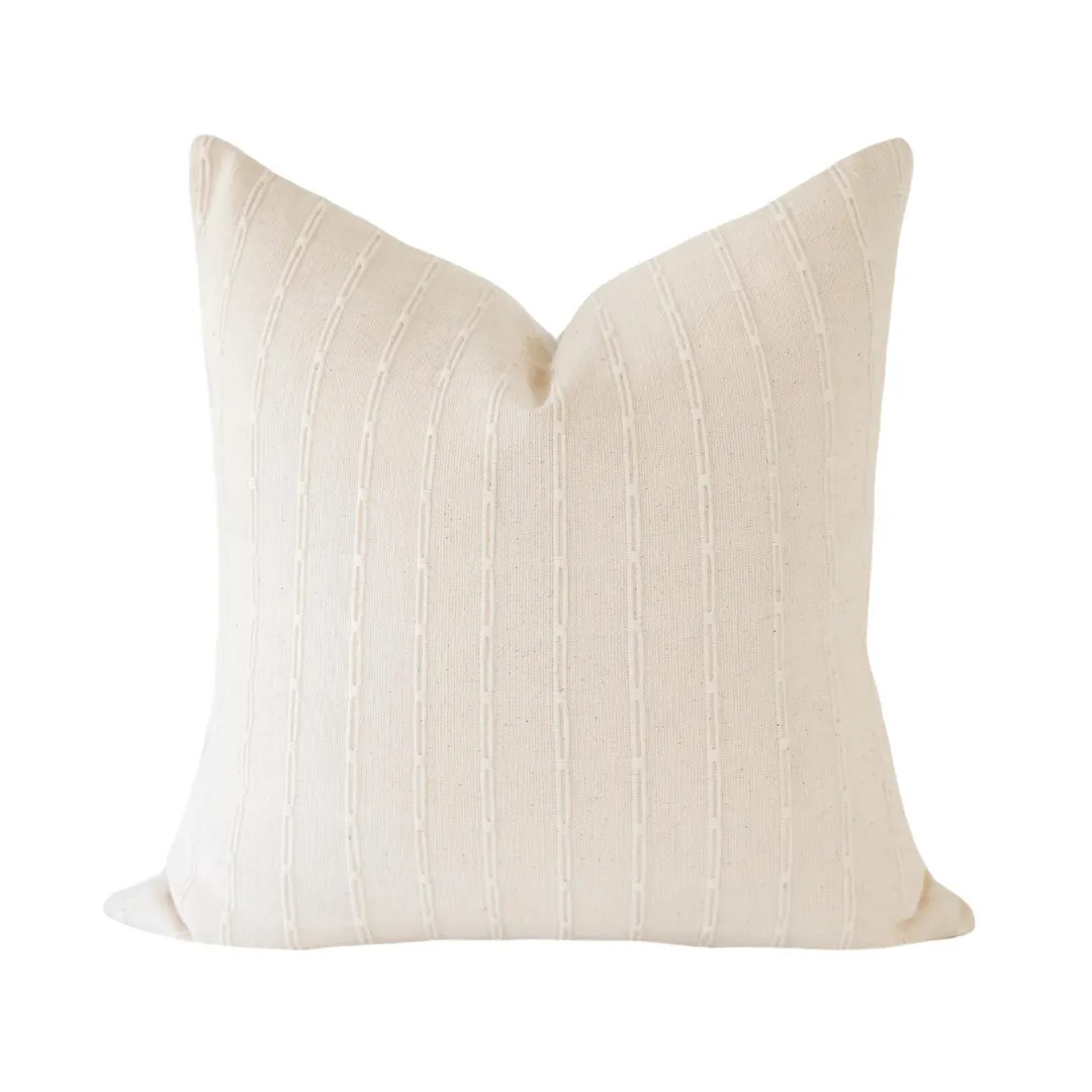 Cream Stripe Pillow Cover: 20x20 Cream Striped Throw Pillow - Etsy | Etsy (US)