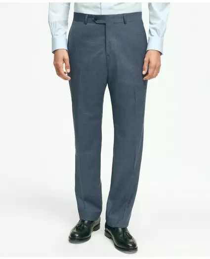 Traditional Fit Stretch Wool Mini-Houndstooth 1818 Dress Trousers | Brooks Brothers
