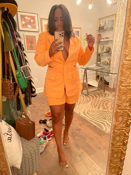 Wearing a size Large in blazer and XL in bottoms! Perfect spring look and great for mix and match! For less than 100$ for the set! 

#LTKSeasonal #LTKunder100 #LTKGiftGuide
