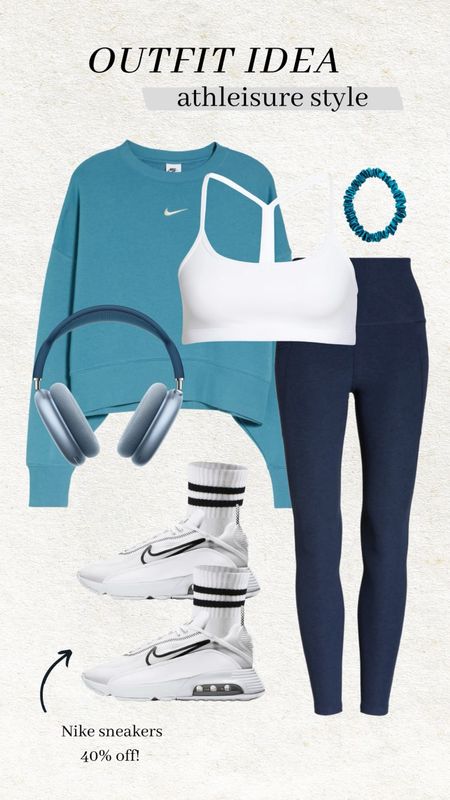 Outfit idea - athleisure style ✨ these Nike sneakers are on sale for 40% off! 

Spring outfit; workout outfit; gym outfit; athleisure outfit; navy leggings; beyond yoga; Nike sweatshirt; apple air pod pro; Christine Andrew 

#LTKfit #LTKstyletip #LTKsalealert