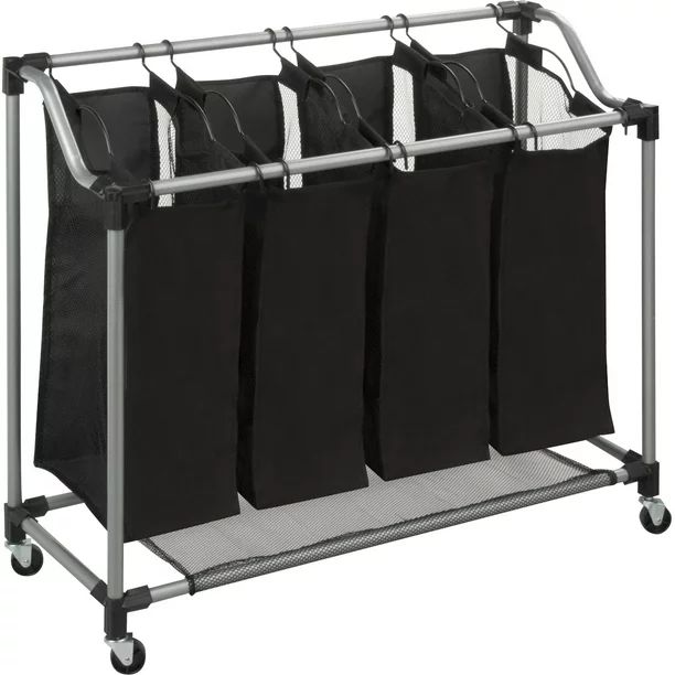 Honey Can Do Deluxe Quad Laundry Sorter with Removable Bags, Black/Gray | Walmart (US)