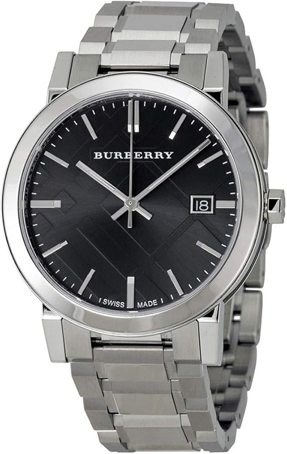 Swiss Silver Black Date Dial 38mm Unisex Men Women Stainless Steel Wrist Watch The City BU9001, b... | Amazon (UK)