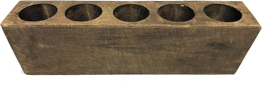 FIAHNG 5 Hole Brown Wooden Sugar Mold Candle Holder | Amazon (US)