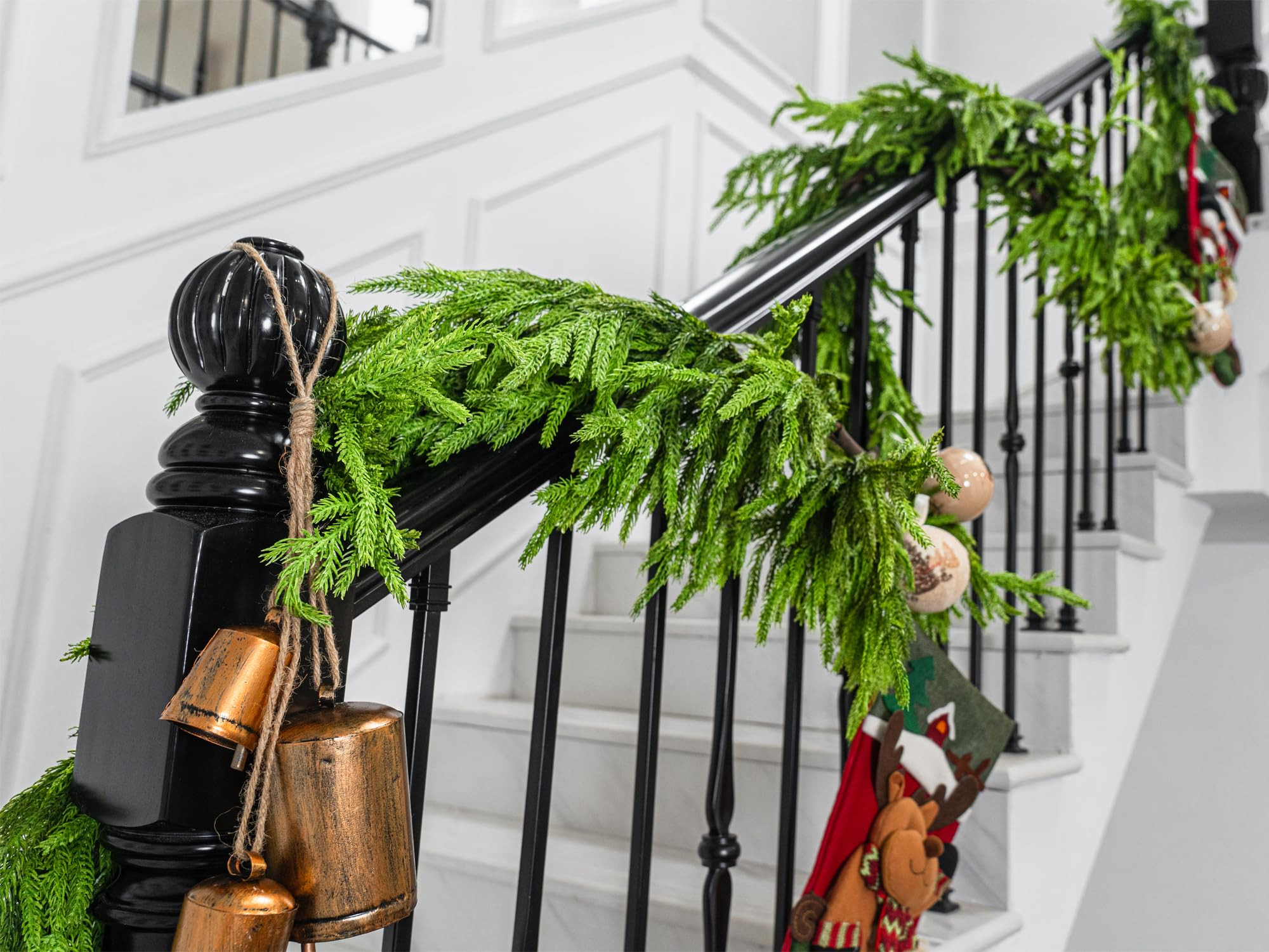 15FT Christmas Garland Norfolk Pine Needle Cypress Garland Christmas Decorations for Indoor Outdo... | Amazon (US)