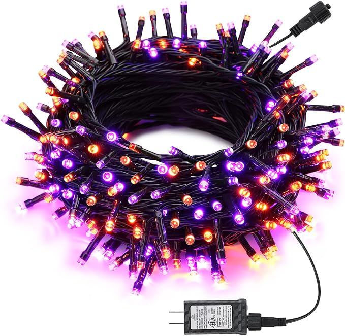 Joomer Orange Purple Halloween Lights,66Ft 200 LED String Lights 8 Modes Timer Function Plug-in H... | Amazon (US)