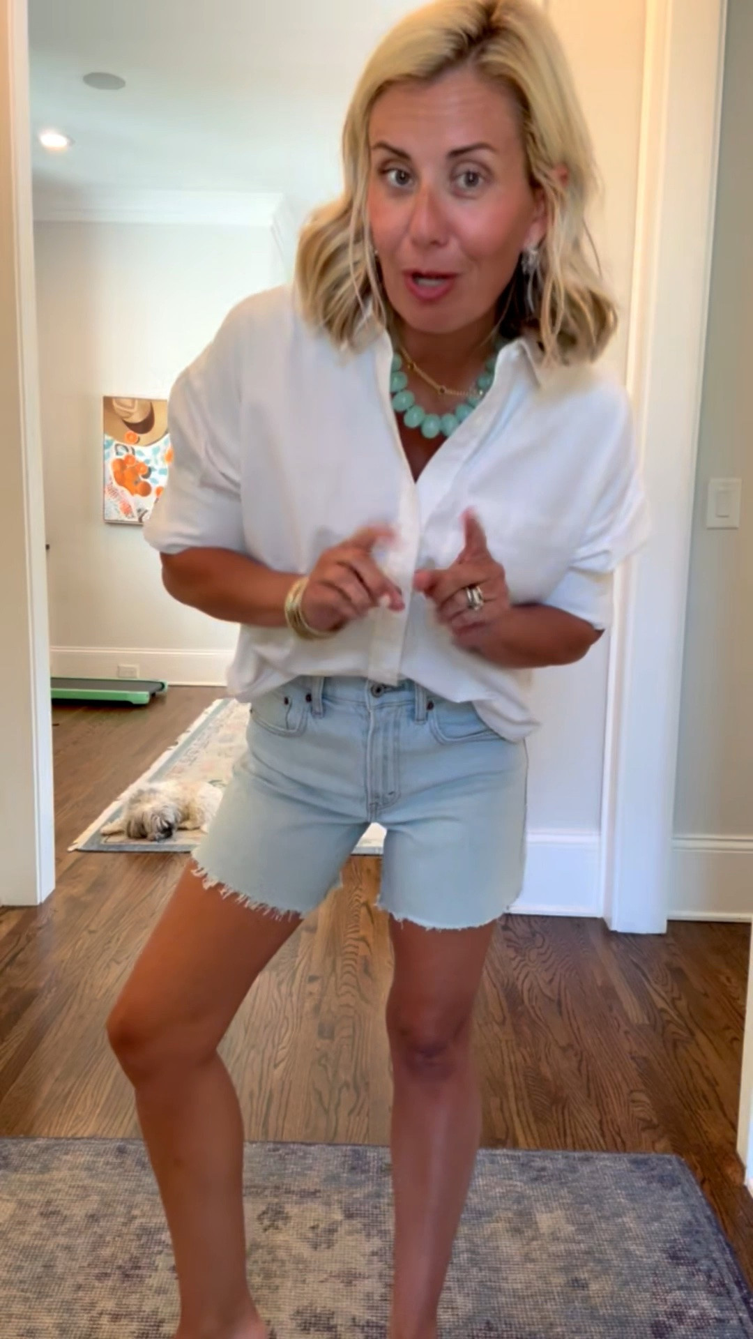 Let’s breakdown shorts from Abercrombie! ￼
Code AFLTK for 20% off, including sale items! 
Blouse - xs
Shorts - 26

#LTKxAbercrombie #LTKmomlife #LTKSaleAlert