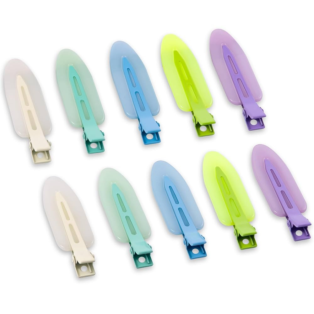 10 Pcs Creaseless No Crease No Bend Flat Hair Clips For Styling Non Slip Makeup Clips For Women S... | Amazon (US)
