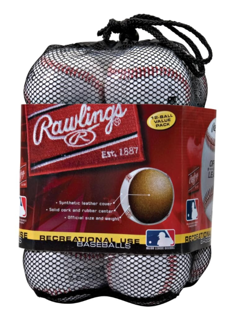 Rawlings | Official League Recreational Use Practice Baseballs | Youth | Bag of 12 | OLB3BAG12 | ... | Amazon (US)