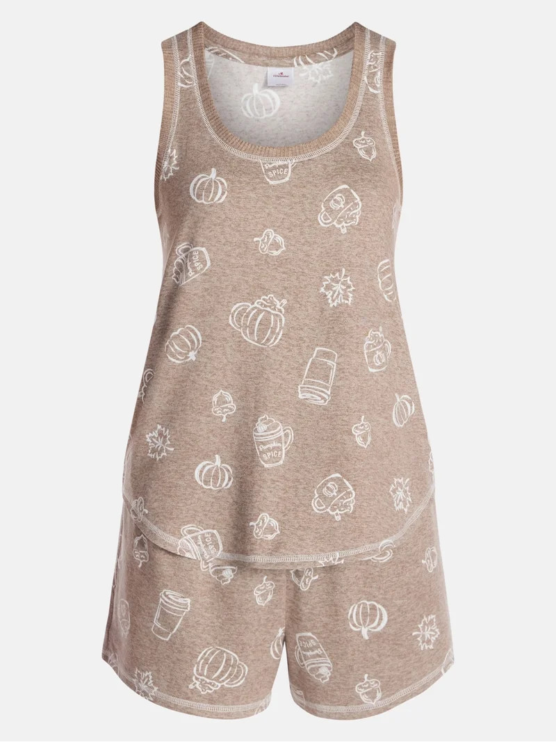 Halloween Women's Hacci Knit Tank Top and Shorts Pajama Set from Way to Celebrate, 2-Piece, Sizes... | Walmart (US)