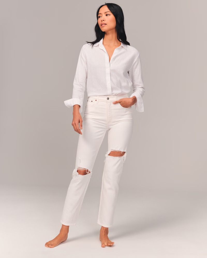 Women's High Rise Mom Jeans | Women's Bottoms | Abercrombie.com | Abercrombie & Fitch (US)