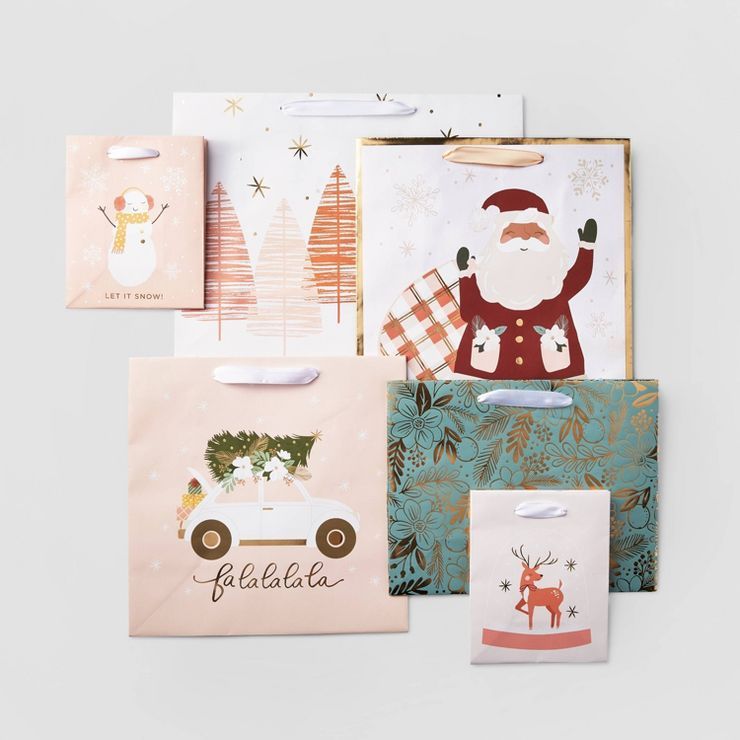 6ct Cozy Christmas Assorted Gift Bag - Wondershop™ | Target