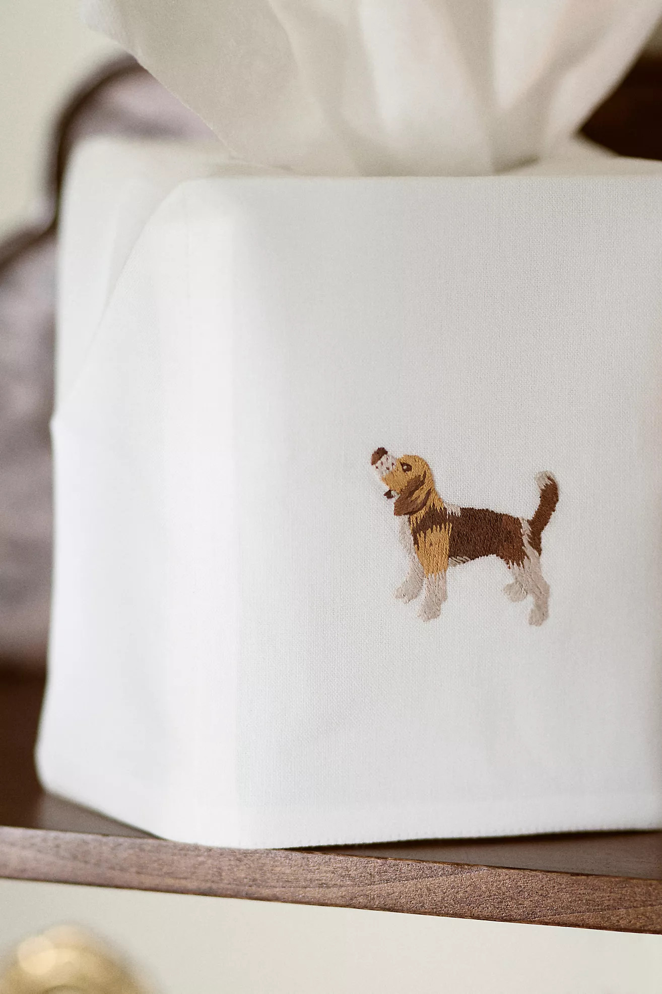 Hand-Embroidered Icon Tissue Box Cover | Anthropologie (US)