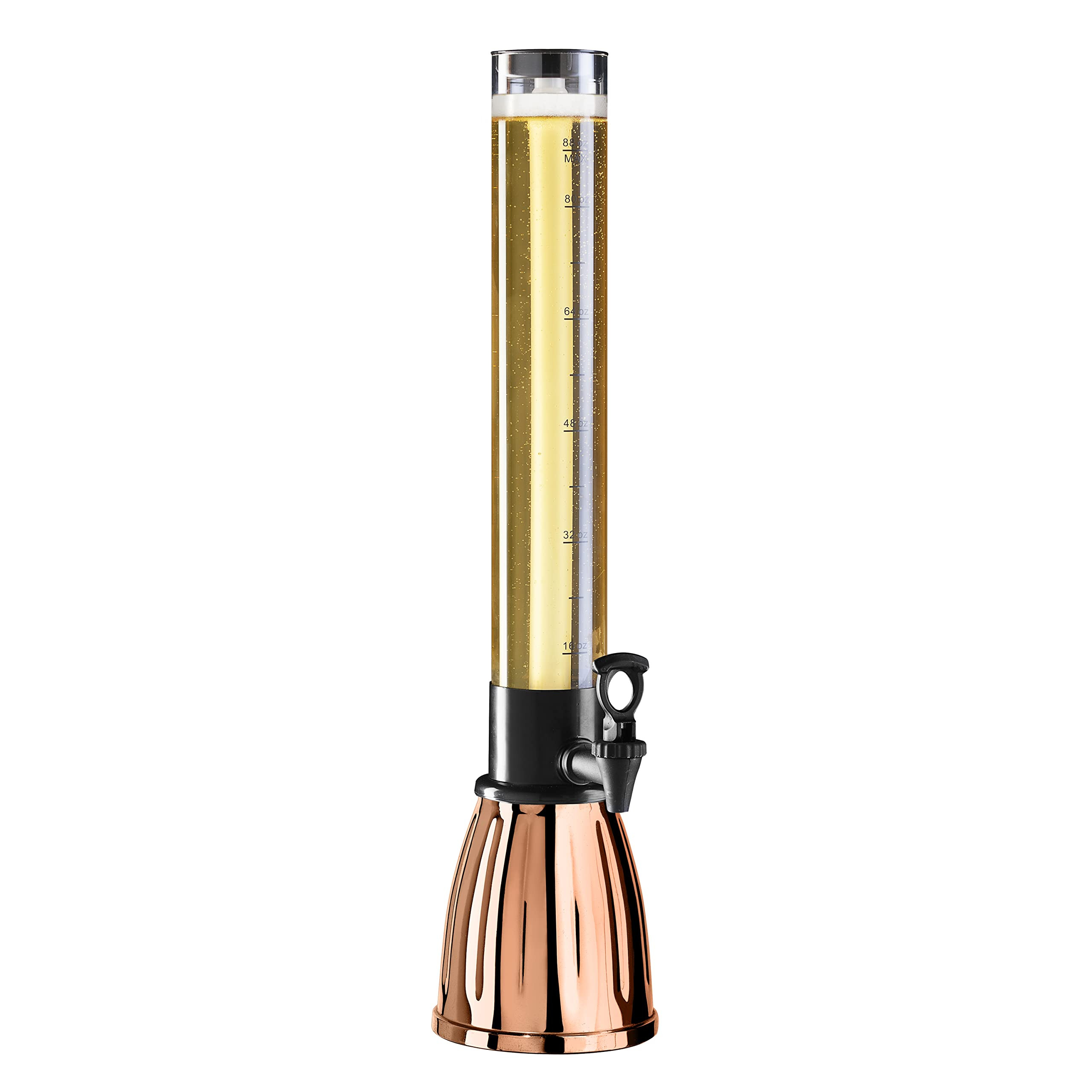 OGGI Beer Tower 3L/100oz - Beverage Dispenser with Spigot & Ice Tube, Margarita Tower, Mimosa Tow... | Amazon (US)