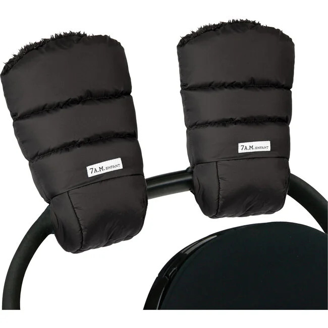 7AM Enfant | Warmmuffs, Black Plush | Maisonette | Maisonette