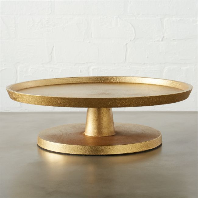Tectonic Gold Cake Stand | CB2