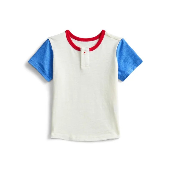 Wonder Nation Baby Boys Henley Tee with Short Sleeves, Sizes 0M-24M | Walmart (US)