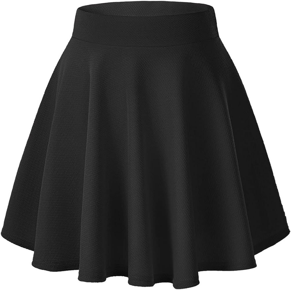 Urban CoCo Women's Basic Versatile Stretchy Flared Casual Mini Skater Skirt | Amazon (US)