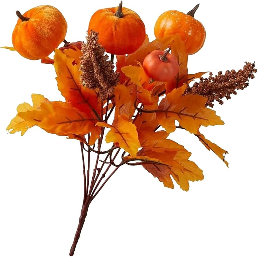 Fall Harvest Pumpkin Arrangement Thin Velutinous Spume Cyclical Decoration for Halloween Thanksgi... | Amazon (US)