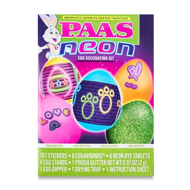 PAAS Easter Egg Decorating and Dye Kit, Neon, 1 Kit | Walmart (US)