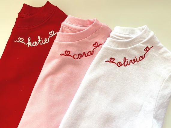 Embroidered Valentine's Sweatshirt / Monogram Valentines Shirt / Valentine's Day Shirt / Kids Val... | Etsy (US)