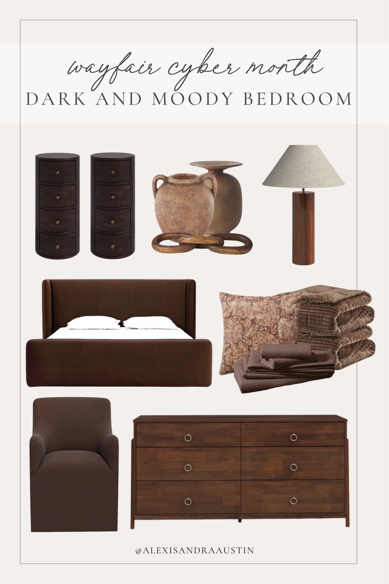 Shop your favorite home essentials from @wayfair Cyber Month! Create the perfect dark and moody bedroom space for the season with neutral furniture favorites to create all the cozy vibes this season.

#wayfair #wayfairpartner

Home finds, neutral bedroom inspo, Wayfair, Wayfair partner, bedroom refresh, table lamp, neutral decor, vase favorites, bedding refresh, upholstered bed, accent chair, nightstand faves, neutral dresser, winter refresh, moody vibes, shop the look!

#LTKHoliday #LTKHome #LTKSeasonal