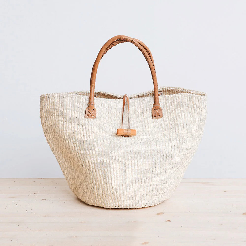 Sisal Shopper with Leather Handles | Roan Iris