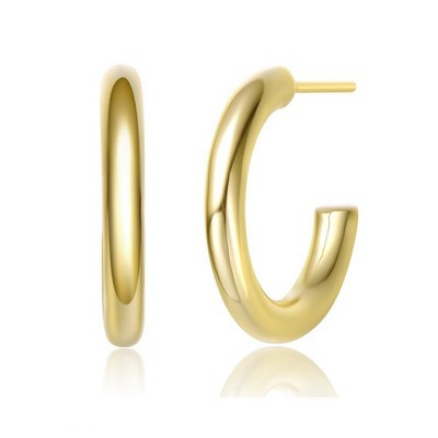 Sophisticated 14K Yellow Gold Open Hoop Earrings with a Modern and Elegant Design for Timeless Style | Target