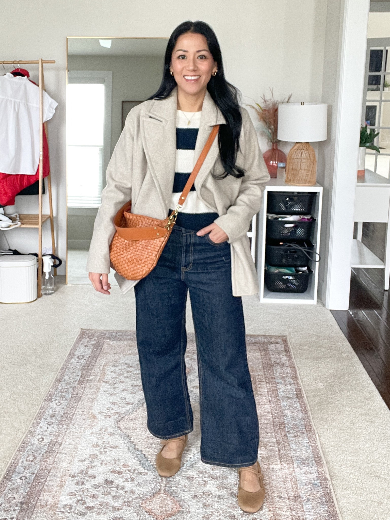 Size XS coat
Size 2 jeans
Rothy’s are true to size 
Exact pea coat is from Old Navy 

#LTKStyleTip #LTKOver40 #LTKFindsUnder50