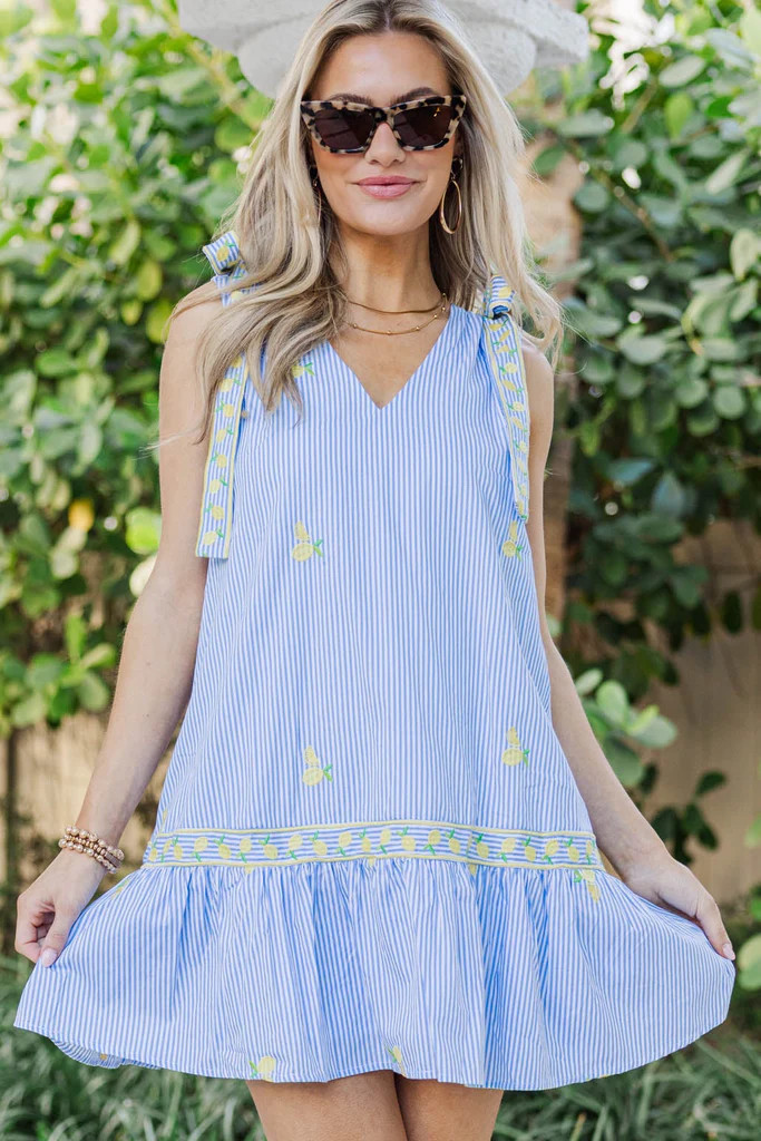 Made To Be Worn Blue Striped Babydoll Dress | The Mint Julep Boutique