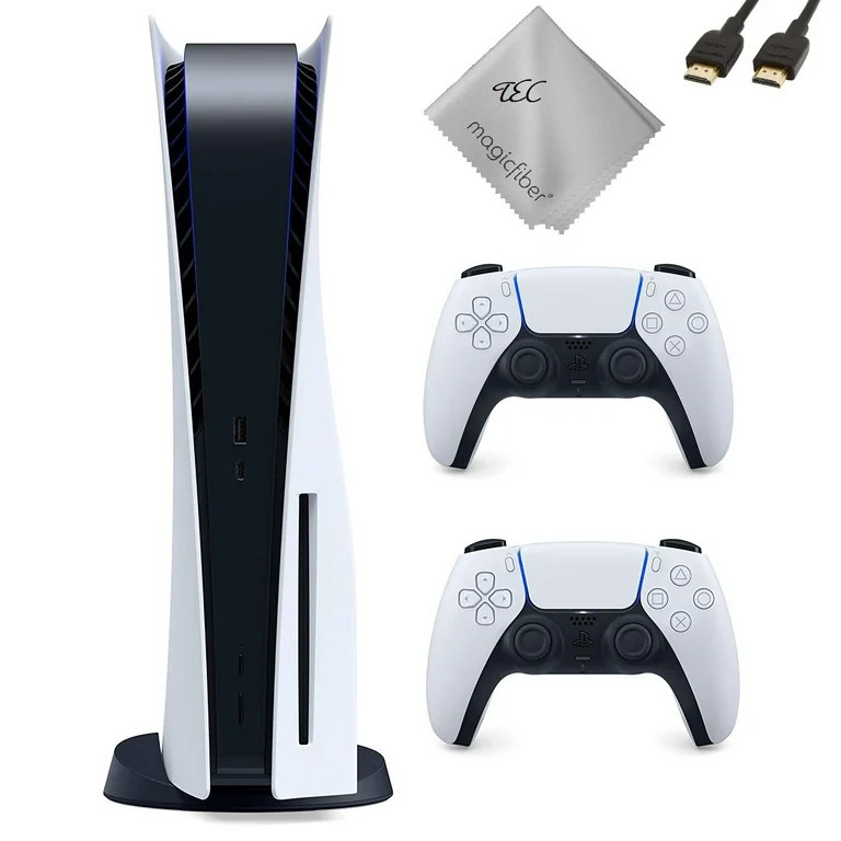 TEC Sony PlayStation_PS5 Gaming Console (Disc Version) with One Extra Controller Bundle | Walmart (US)
