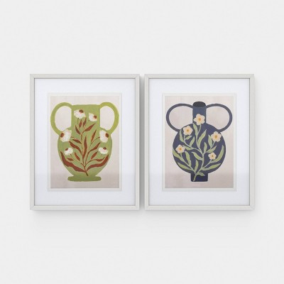 16"x20" Set of 2 Folk Art Vases Framed Wall Art - Threshold™ | Target
