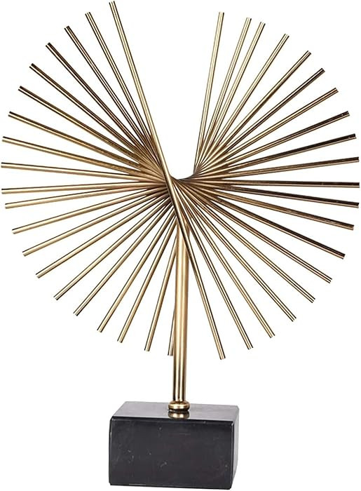 Metal Art Statue Geometric Figurines Abstract Sculpture Desk Table Sculpture Ornaments for Home B... | Amazon (US)