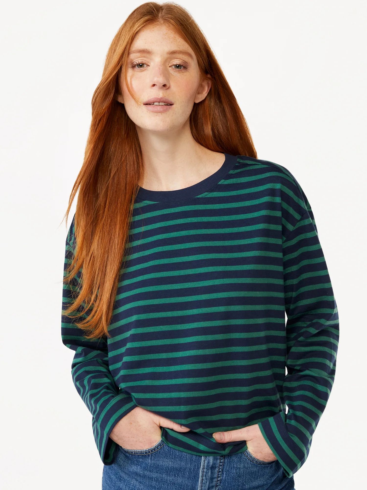 Free Assembly Women's Square Tee with Long Sleeves - Walmart.com | Walmart (US)
