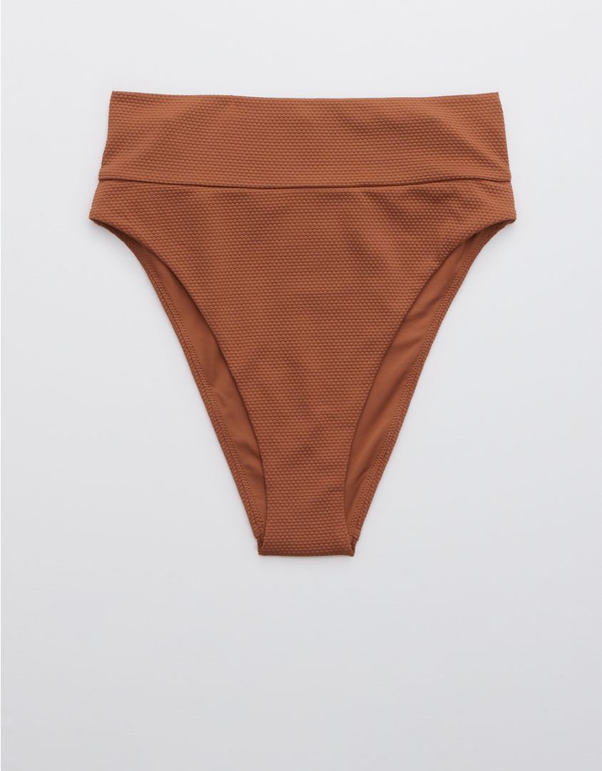 Aerie Pique High Cut Cheeky Bikini Bottom | American Eagle Outfitters (US & CA)