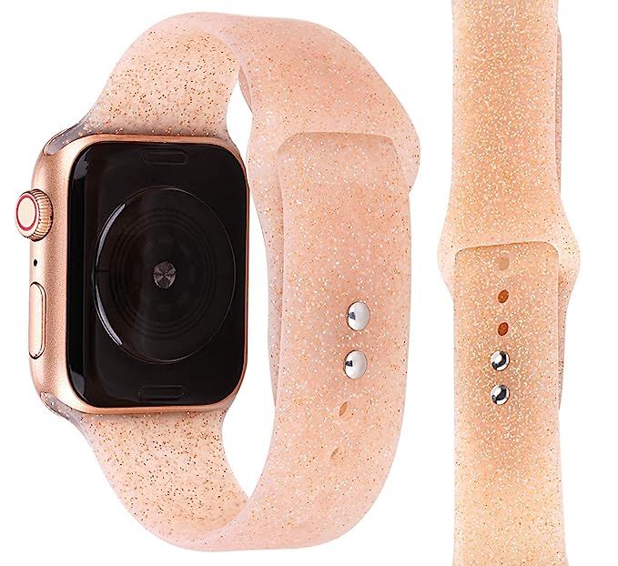 Doweiss Soft Silicone Watch Bands Glitter Compatible for Apple Watch Series 4/3/2/1, 2019 Newest ... | Amazon (US)