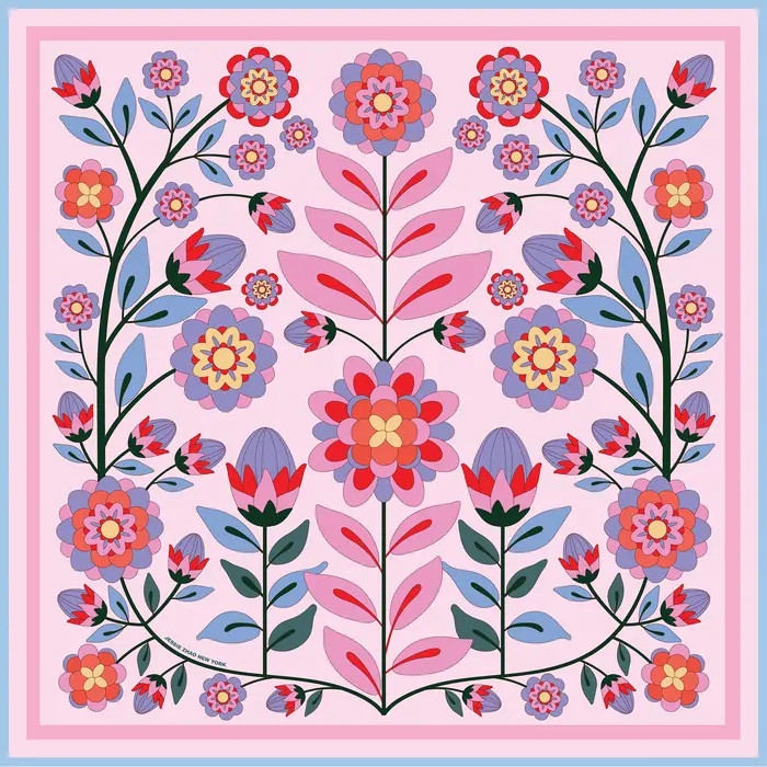 Double Sided Silk Scarf Of Pink Garden | Nordstrom