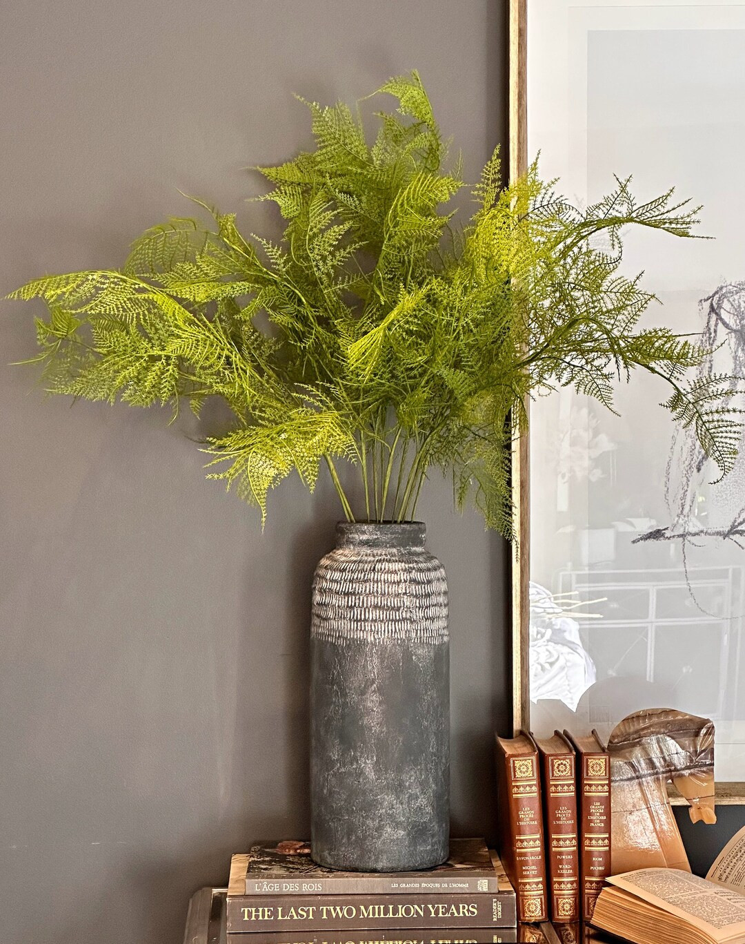 Japanese Lace Fern branches, artificial greenery, DIY flower arrangement, green faux plant leaves... | Etsy (US)