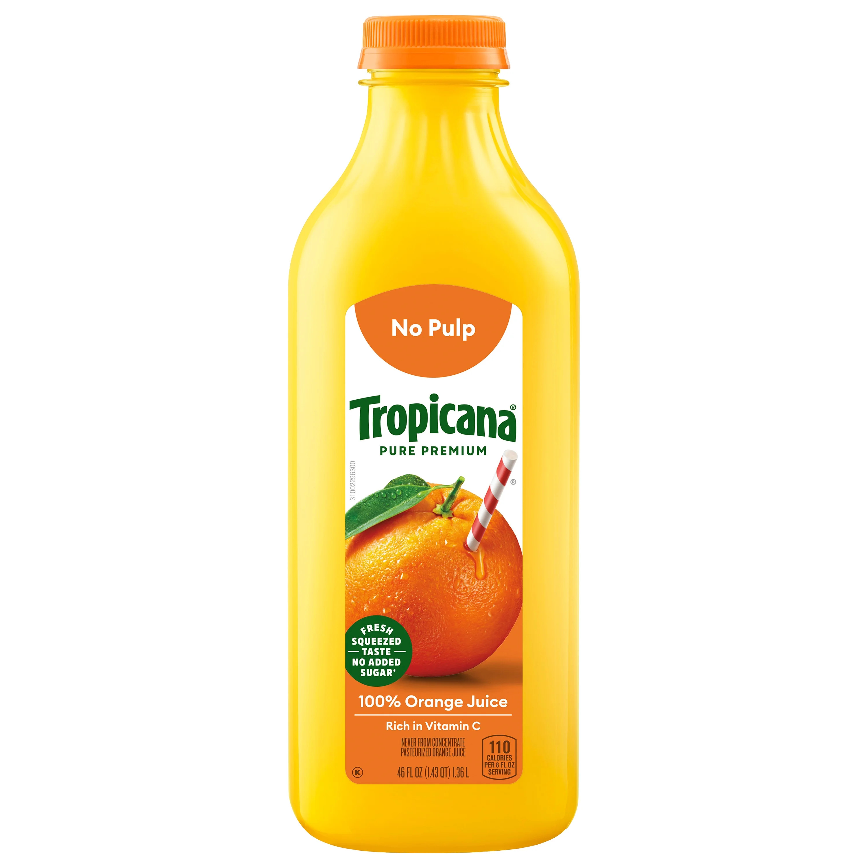 Tropicana Pure Premium 100% Orange Juice Original, No Pulp,&nbsp;No Sugar Added, 46 Fl oz Bottle | Walmart (US)