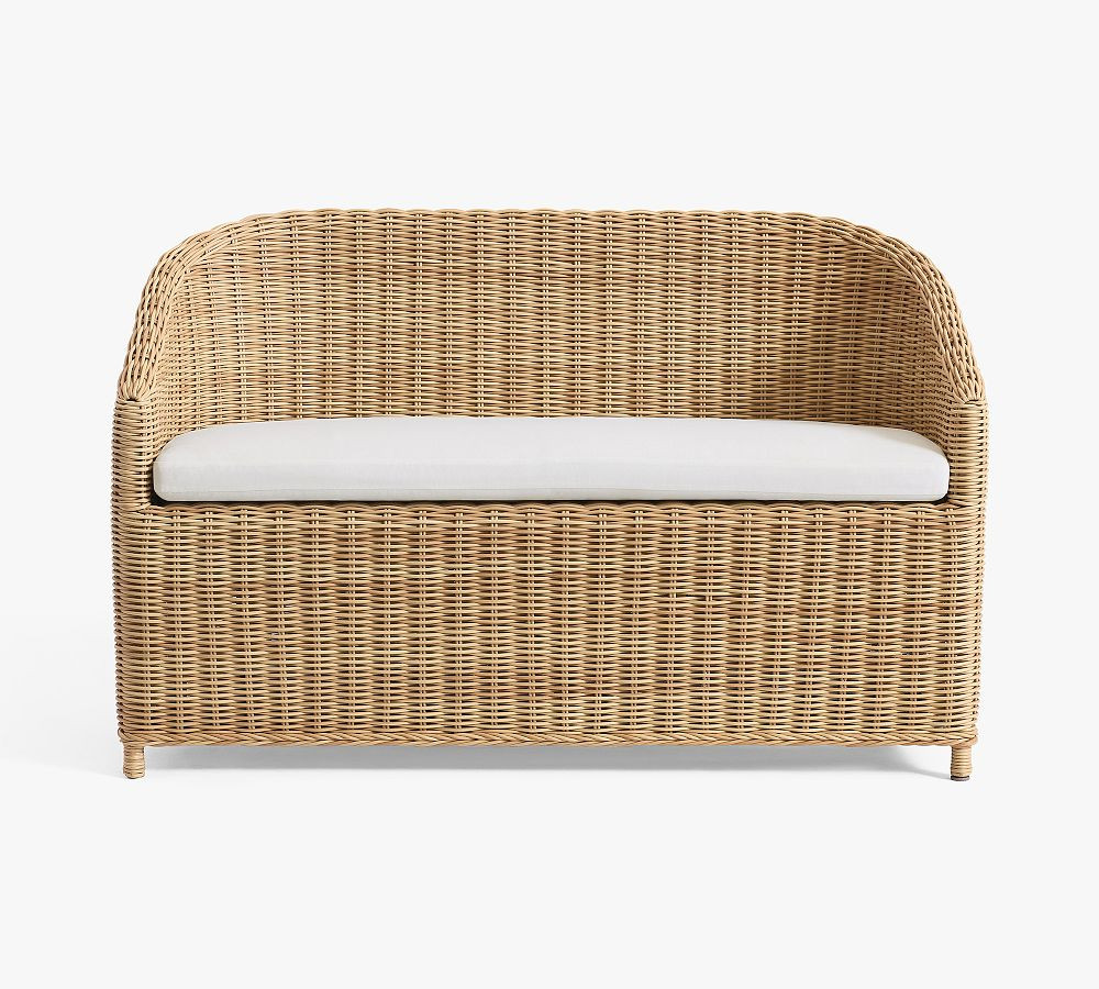 Huntington Wicker Outdoor Porch Bench (53") | Pottery Barn (US)