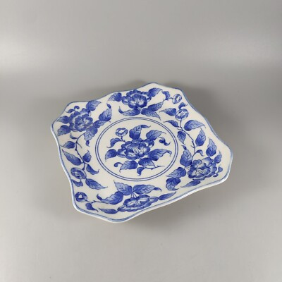 Andrea by Sadek Blue And White Porcelain Dish 6" Square Vintage Mint Condition | eBay US
