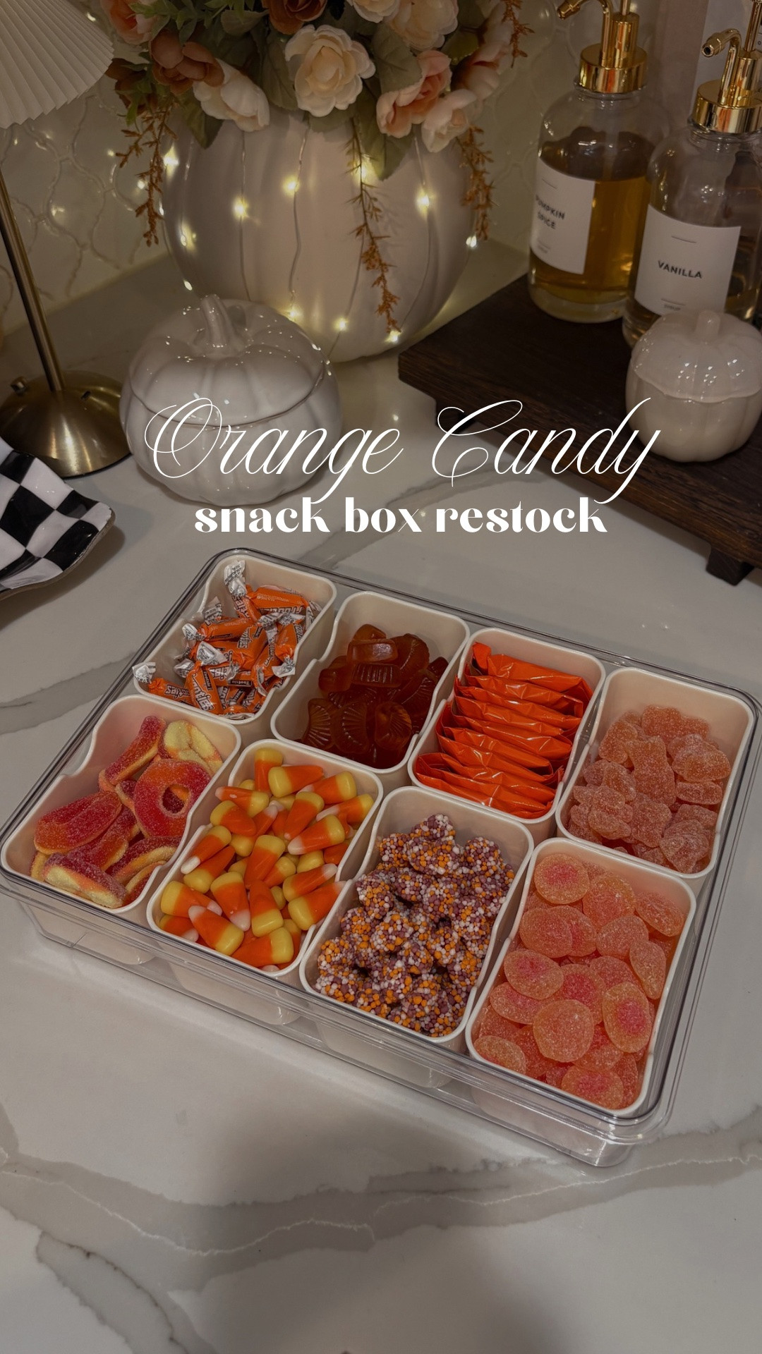 Orange Candy Snack Box Restock
I love a good restock and a candy restock is my favorite! I decided to go with an all orange color theme and all the candy is🙌
#orangecandy #candy #candyrestock #snackbox #candysnackbox #candybox

#LTKfoodie #LTKSeasonal #LTKOver40